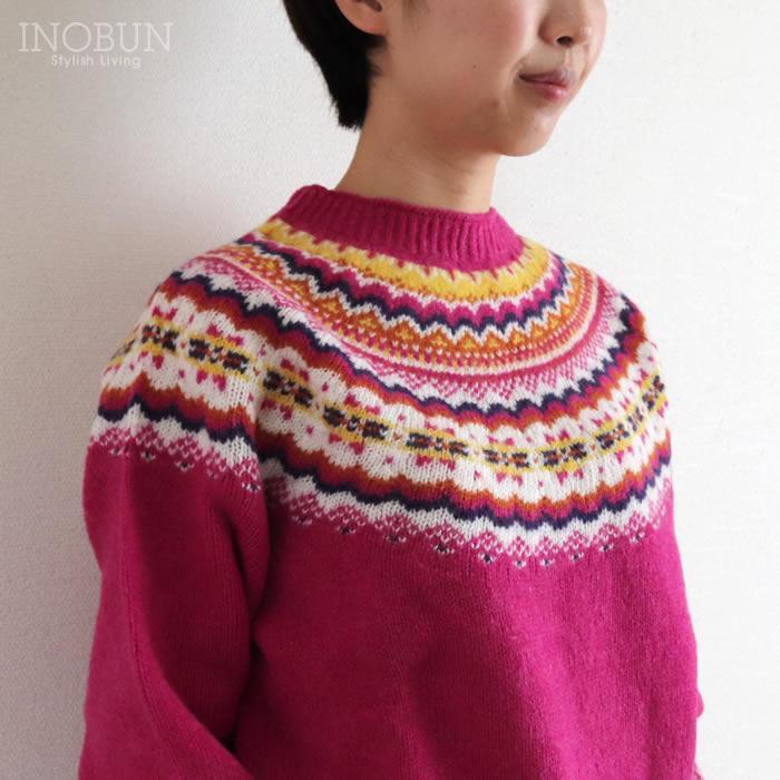 ハーレーオブスコットランド フェアアイルセーター ニット L4859/7 ピンク系 セール |  | 02