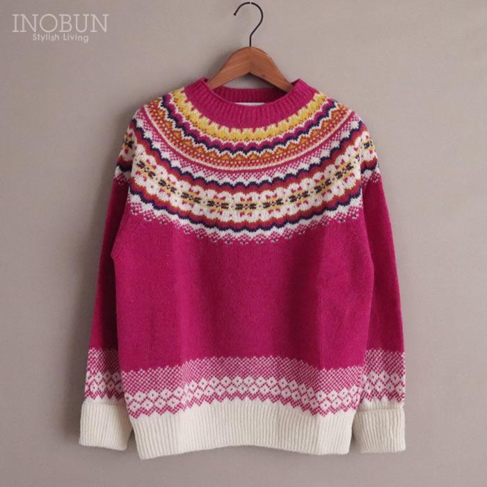 ハーレーオブスコットランド フェアアイルセーター ニット L4859/7 ピンク系 セール |  | 06