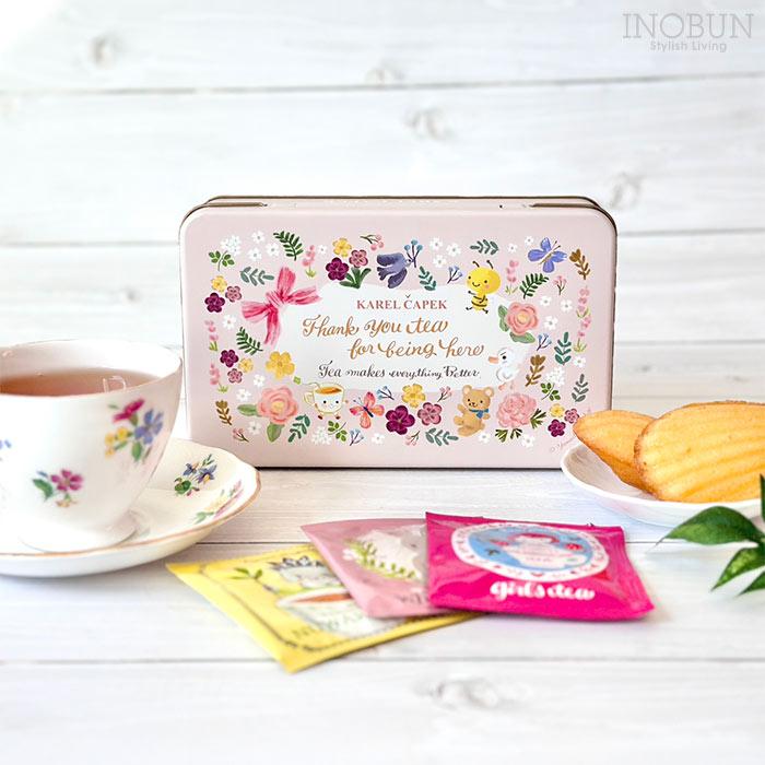 カレルチャペック紅茶店　ティーバッグ110パックとラッピング袋10枚 カレルチャペック 10tea lover缶 Thanks ティーバッグ 10個入り 個包装
