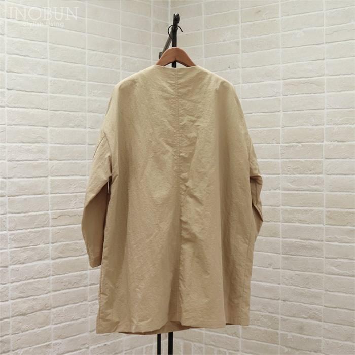 sosotto ナイロンLIBERTY裏地ノーカラーコート Sleeping Rose ベージュ |  | 03