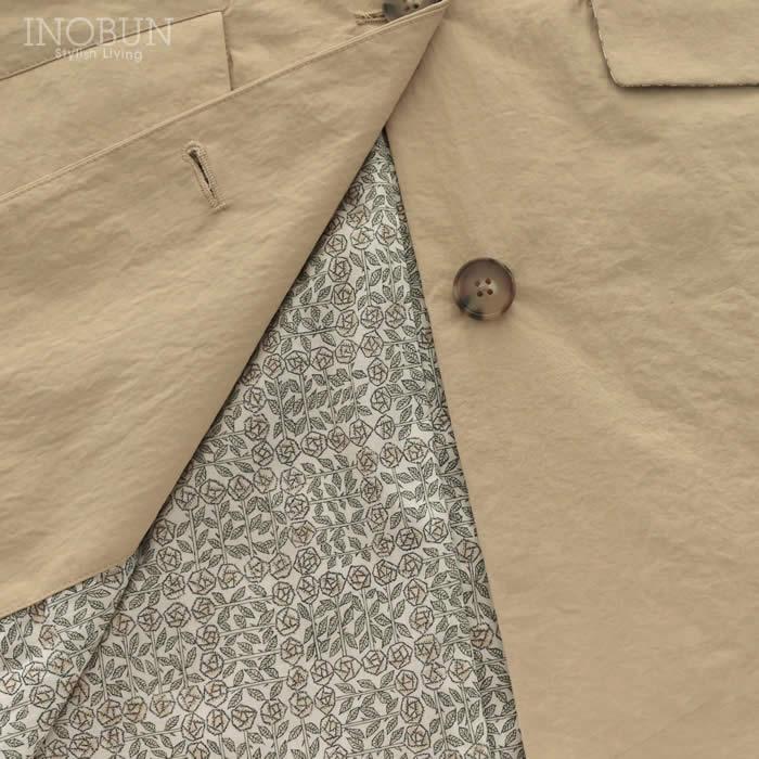 sosotto ナイロンLIBERTY裏地ノーカラーコート Sleeping Rose ベージュ |  | 07