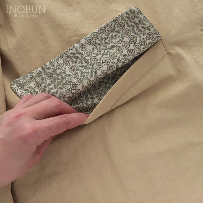 sosotto ナイロンLIBERTY裏地ノーカラーコート Sleeping Rose ベージュ |  | 09