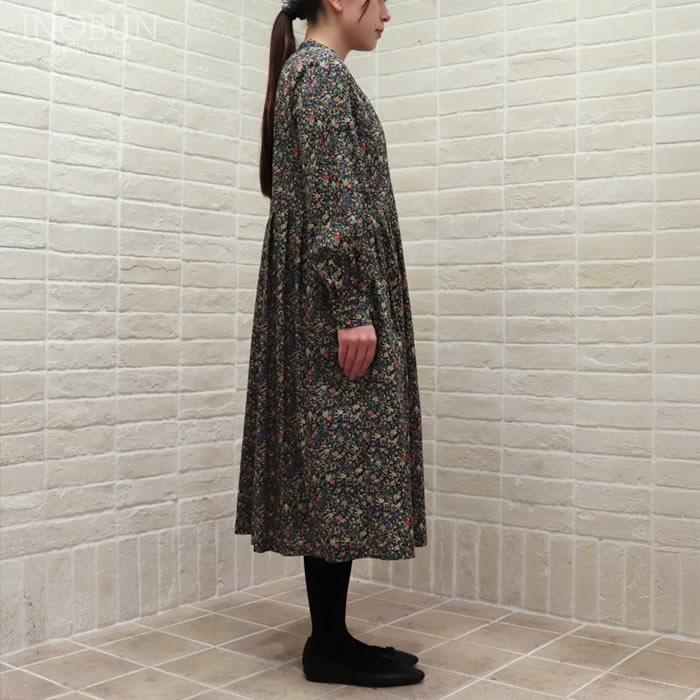 ワンピース イノブン別注 J.Sloane LIBERTY キーネック すっきり見えワンピース Birdsong/AE リバティ ジェイスローアン |  | 05