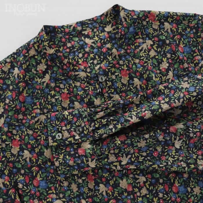 ワンピース イノブン別注 J.Sloane LIBERTY キーネック すっきり見えワンピース Birdsong/AE リバティ ジェイスローアン |  | 08