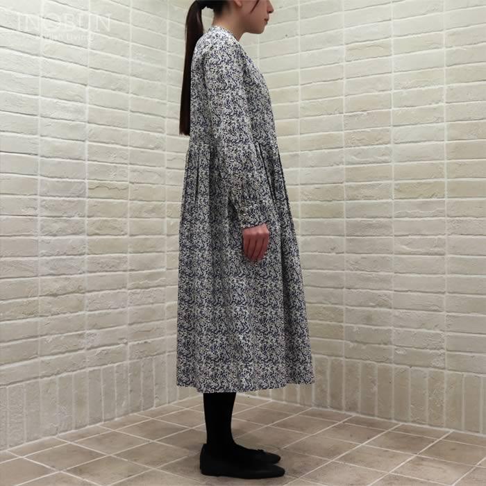 ワンピース イノブン別注 J.Sloane LIBERTY キーネック すっきり見えワンピース Wiltshire Bud/DE  リバティ ジェイスローアン |  | 05