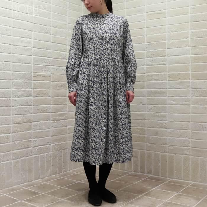 ワンピース イノブン別注 J.Sloane LIBERTY キーネック すっきり見えワンピース Wiltshire Bud/DE  リバティ ジェイスローアン |  | 07