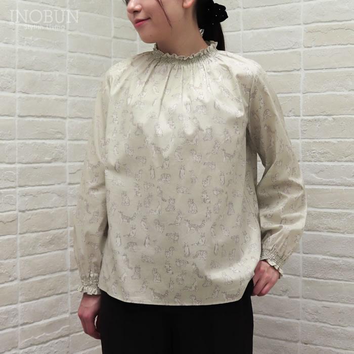 ブラウス イノブン別注 Parkes LIBERTY シャーリングプルオーバーブラウス Meow/WE パークス |  | 10