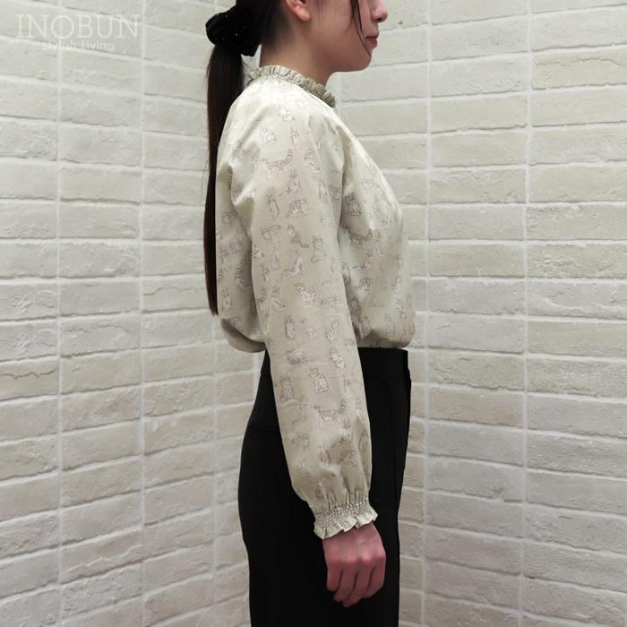 ブラウス イノブン別注 Parkes LIBERTY シャーリングプルオーバーブラウス Meow/WE パークス |  | 05