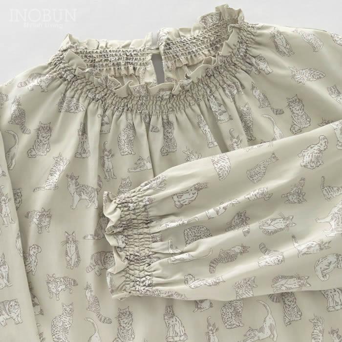 ブラウス イノブン別注 Parkes LIBERTY シャーリングプルオーバーブラウス Meow/WE パークス |  | 07