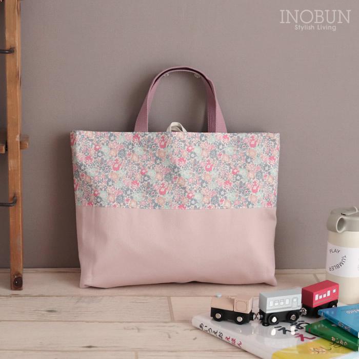 現品☆リバティC&Sメドウテイルズ イエロー×さくらんぼワッペン レッスンバッグ Ocean&Ground（オーシャンアンドグラウンド） リバティ LIBERTY 入園