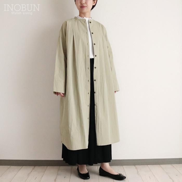 Parkes C/N高密度クロス ドロップショルダーワンピースコート ライトカーキ セール | 