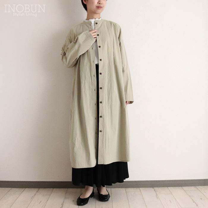 Parkes C/N高密度クロス ドロップショルダーワンピースコート ライトカーキ セール |  | 05