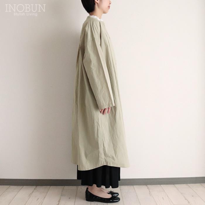Parkes C/N高密度クロス ドロップショルダーワンピースコート ライトカーキ セール |  | 06