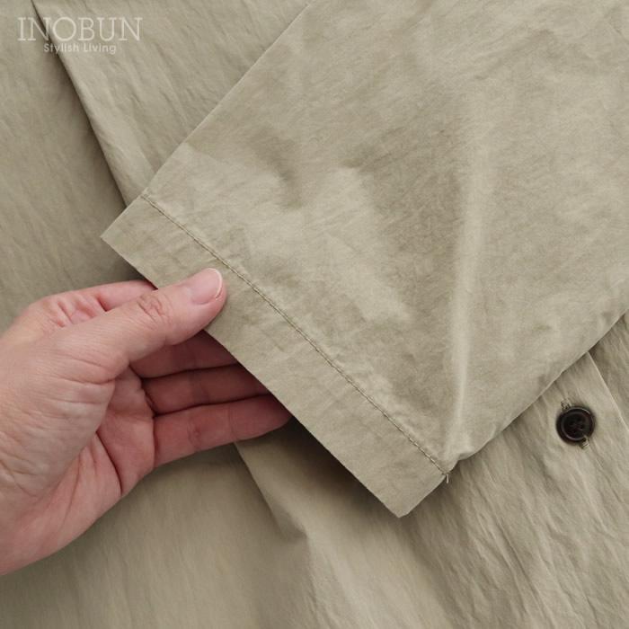 Parkes C/N高密度クロス ドロップショルダーワンピースコート ライトカーキ セール |  | 08