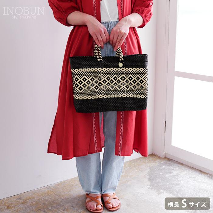 メルカドバッグ メルカド バッグ レトラ 横長Sサイズ ミモザ ブラック