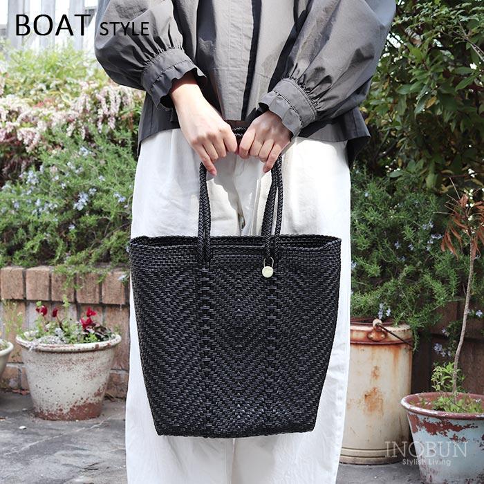 レトラ メルカドバッグ ZIGZAG BOAT ブラック : INOBUN イノブン レトラ メルカドバッグ ZIGZAG BOAT ブラック : INOBUN イノブン