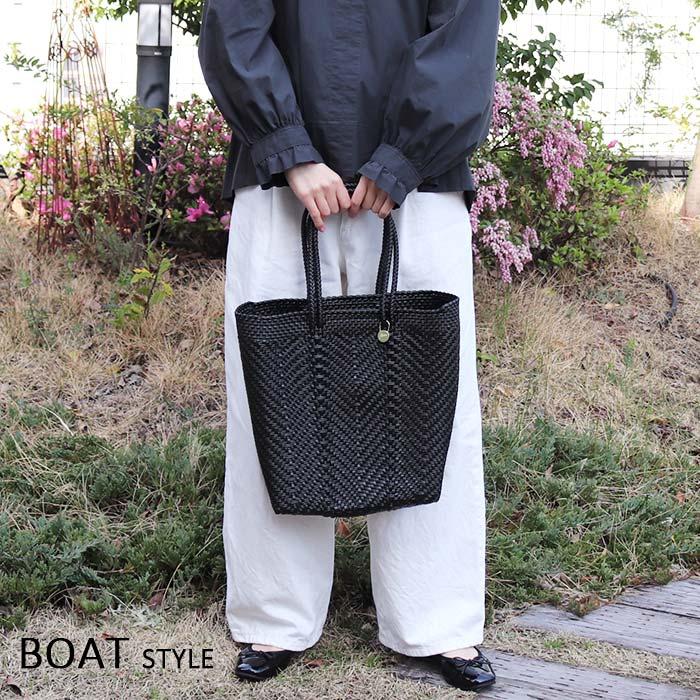 レトラ メルカドバッグ ZIGZAG BOAT ブラック : INOBUN イノブン レトラ メルカドバッグ ZIGZAG BOAT ブラック : INOBUN イノブン