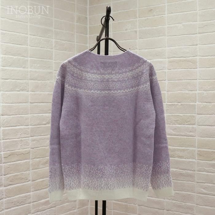 ハーレーオブスコットランド フェアアイルセーター ニット L5113/7 Snow White/Heliotrope パープル系 セール |  | 04