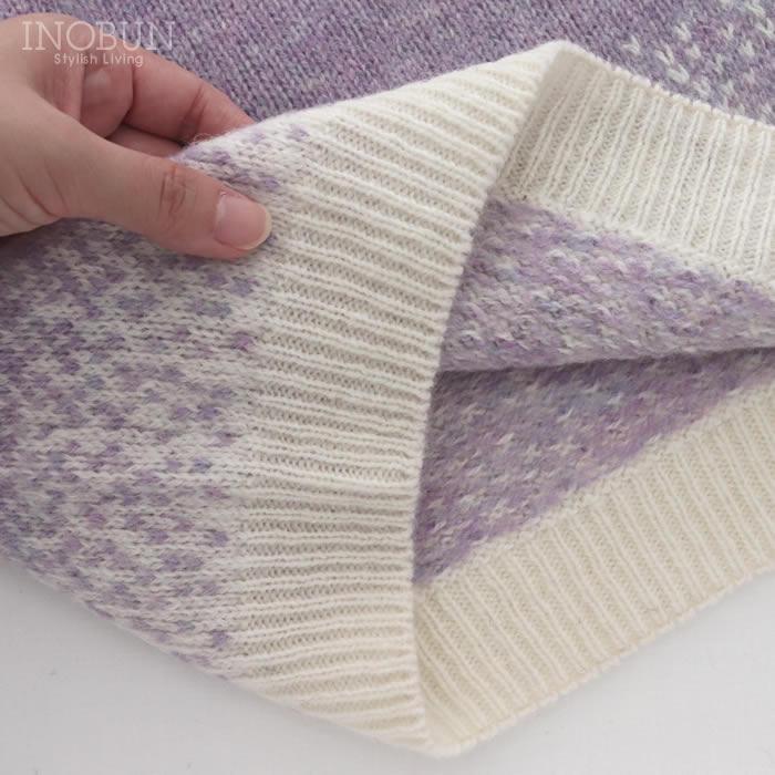 ハーレーオブスコットランド フェアアイルセーター ニット L5113/7 Snow White/Heliotrope パープル系 セール |  | 09