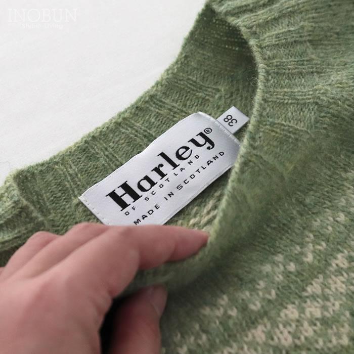 ハーレーオブスコットランド フェアアイルセーター ニット L5113/7 Vanilla/Sage グリーン系 セール |  | 11