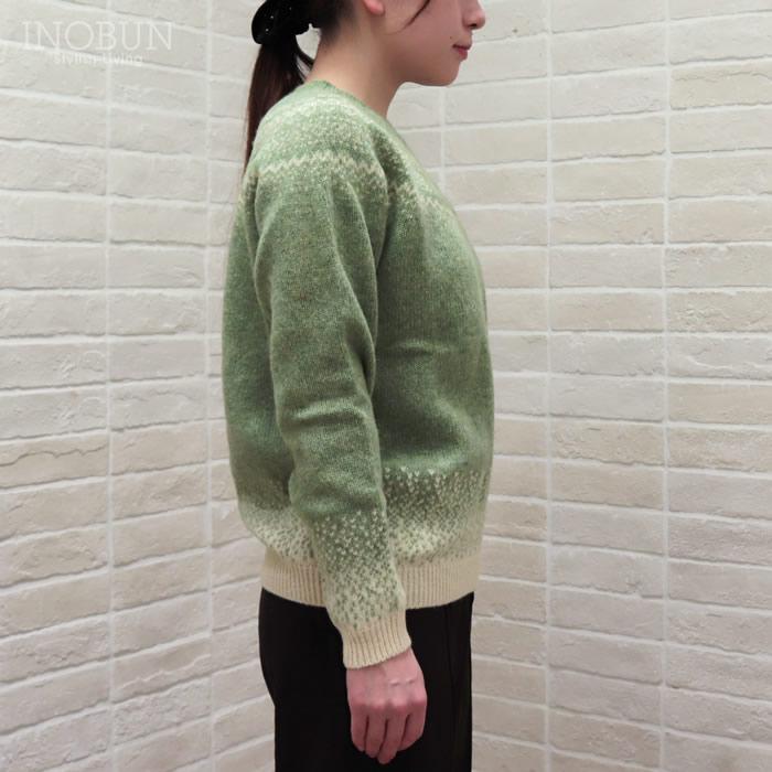 ハーレーオブスコットランド フェアアイルセーター ニット L5113/7 Vanilla/Sage グリーン系 セール |  | 05