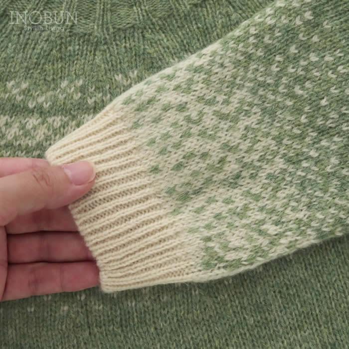 ハーレーオブスコットランド フェアアイルセーター ニット L5113/7 Vanilla/Sage グリーン系 セール |  | 08