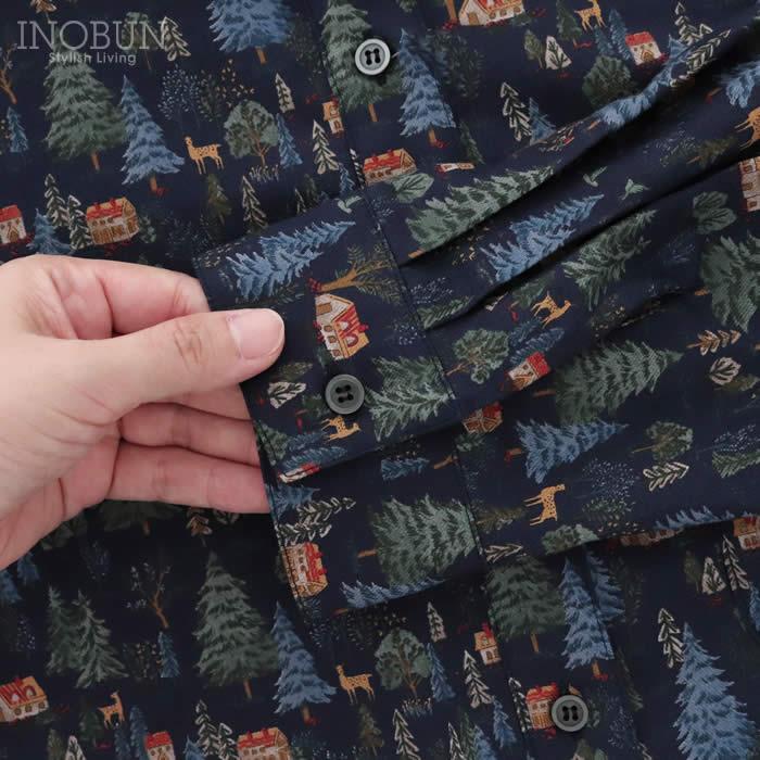 Parkes バンドカラーシャツワンピース 30ビエラ 森の中の家 ネイビー セール |  | 08