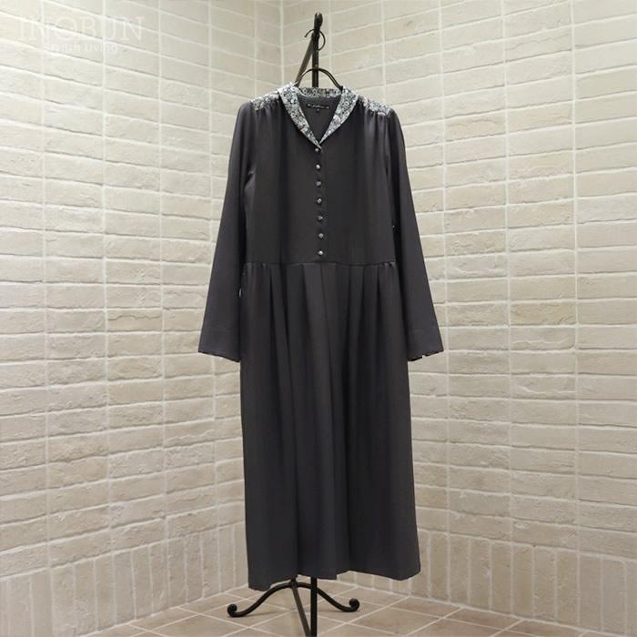 J.Sloane リバティ ショールカラーワンピース ポリエステルリノン Strawberry Thief/LE ストロベリー・シーフ Mサイズ LIBERTY グレー セール |  | 03