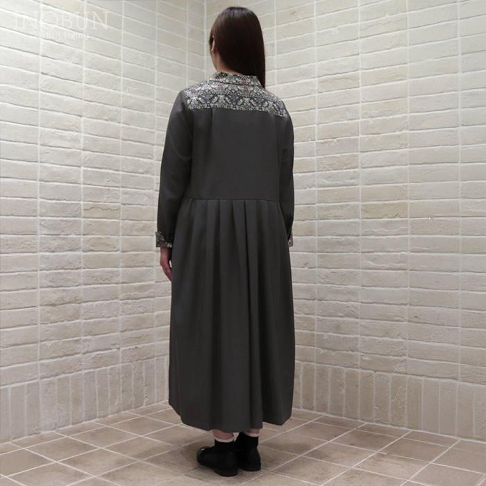 J.Sloane リバティ ショールカラーワンピース ポリエステルリノン Strawberry Thief/LE ストロベリー・シーフ Mサイズ LIBERTY グレー セール |  | 06