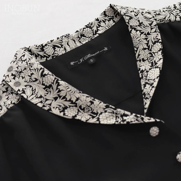 J.Sloane LIBERTY ショールカラーワンピース ポリエステルリノン Mortimer/ZE ブラック系 セール |  | 14