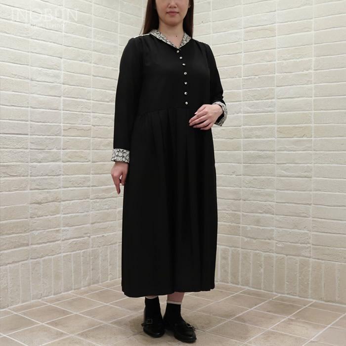 J.Sloane LIBERTY ショールカラーワンピース ポリエステルリノン Mortimer/ZE ブラック系 セール |  | 01