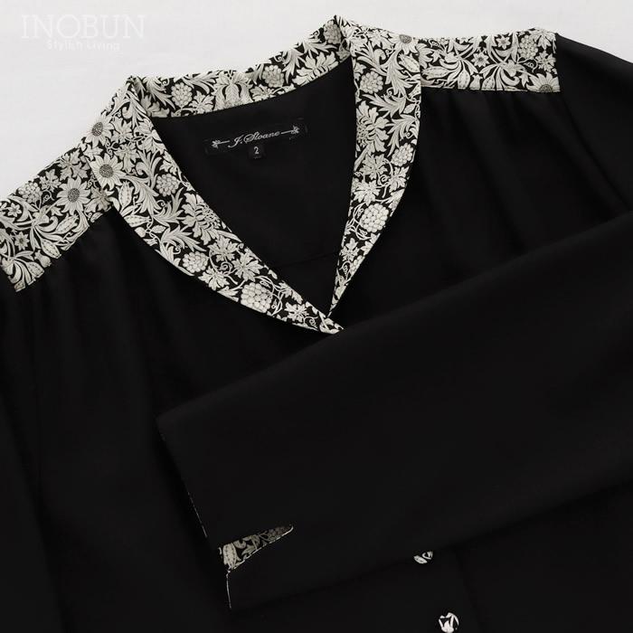 J.Sloane LIBERTY ショールカラーワンピース ポリエステルリノン Mortimer/ZE ブラック系 セール |  | 07