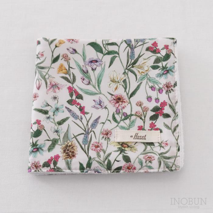 リバティ タナローン ステッチハンドタオル メグミ アイボリー フローレットロンドン ハンカチ |  | 03