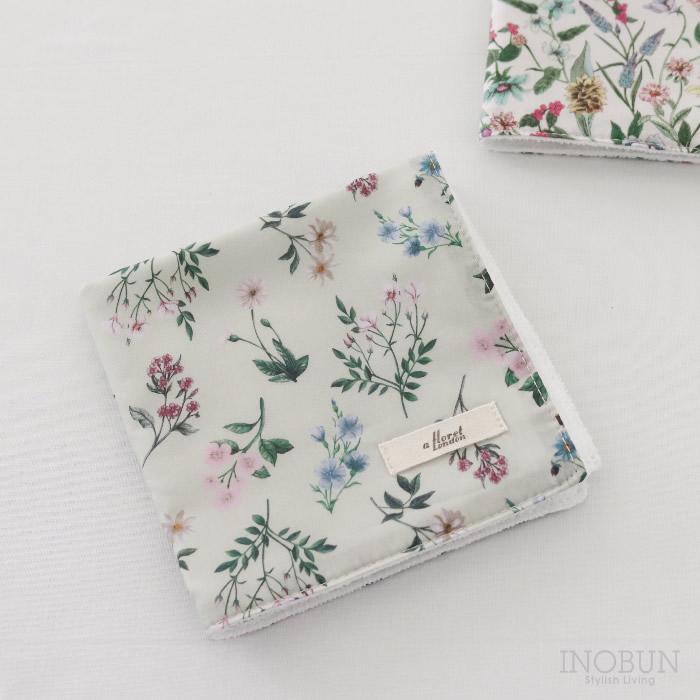 リバティ タナローン ステッチハンドタオル アニー グリーン フローレットロンドン ハンカチ | 