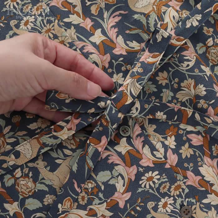 Parkes LIBERTY 共布リボン付きAラインワンピース Joan/25AU |  | 13