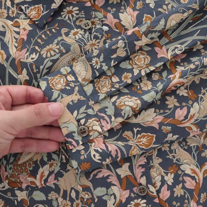 Parkes LIBERTY 共布リボン付きAラインワンピース Joan/25AU |  | 09