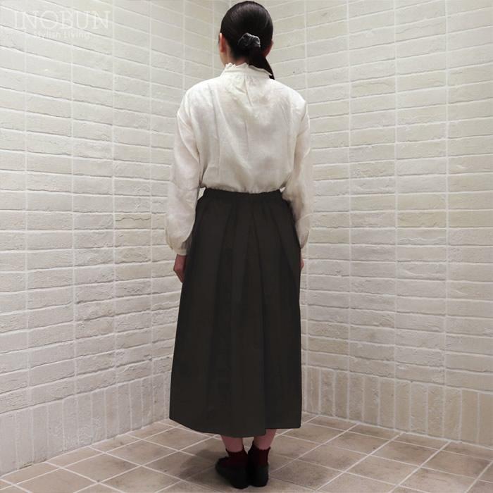 スカート Crespi 見返しリバティ C/Nグログラン 80cm丈 チャコール 38