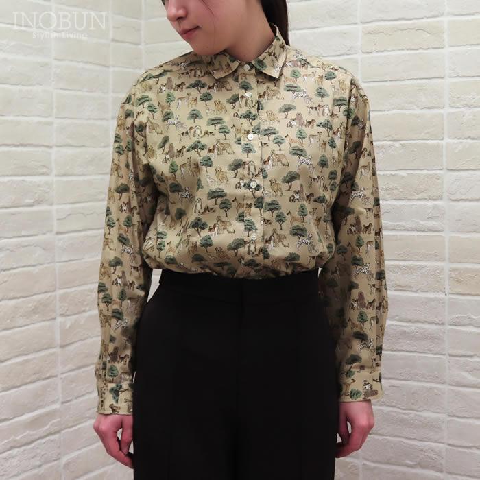 Parkes リバティ レギュラーカラードロップショルダーシャツ ブラウス HYDE PARK HOUNDS/D/63 |  | 01