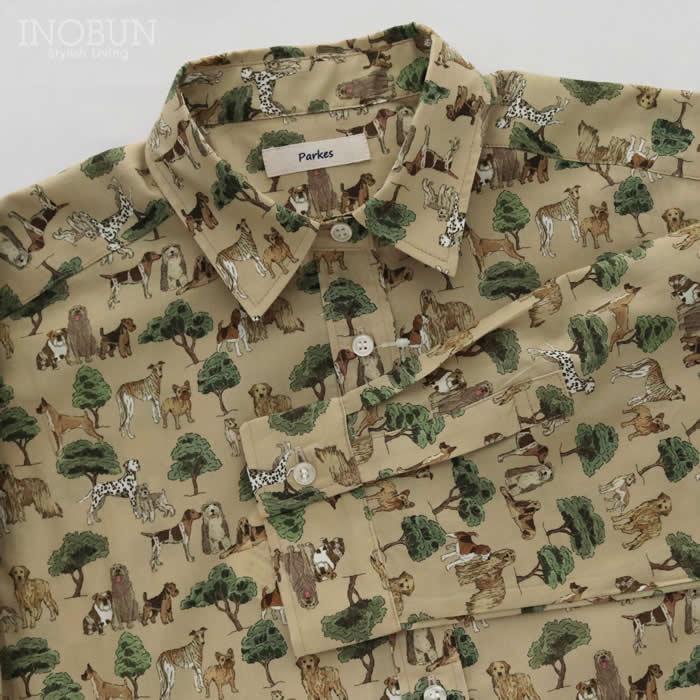 Parkes リバティ レギュラーカラードロップショルダーシャツ ブラウス HYDE PARK HOUNDS/D/63 |  | 07