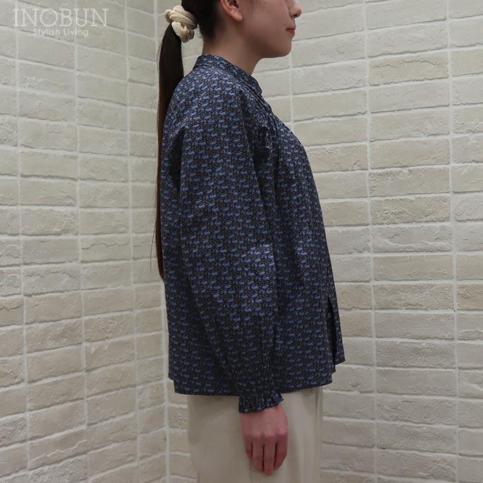 sosotto LIBERTY タナローンチビ衿シャーリングブラウス Cotton Tail