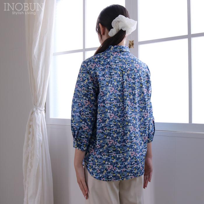 Parkes LIBERTY 角衿レギュラーシャツ ブラウス PARK POSY/25DU 7分袖 
