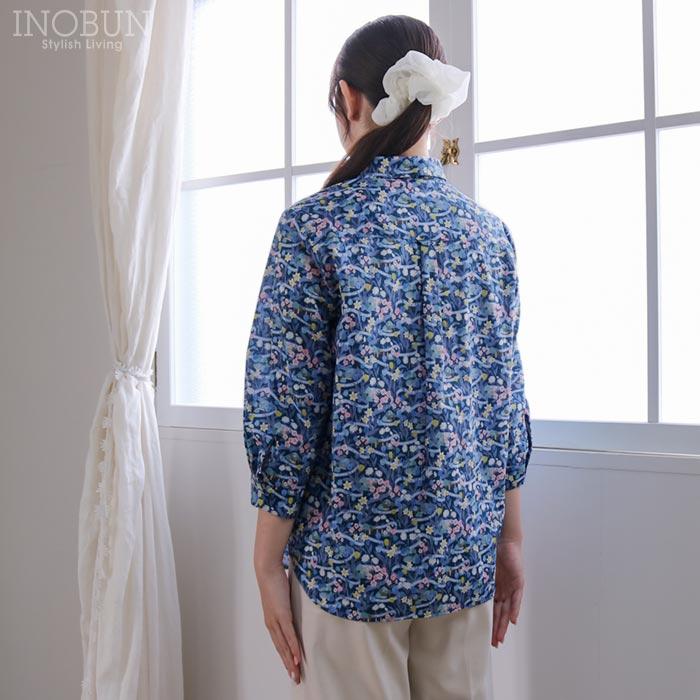Parkes リバティ 角衿レギュラーシャツ ブラウス Mサイズ 7分袖 PARK POSY/25DU パーク・ポージー LIBERTY パークス |  | 11