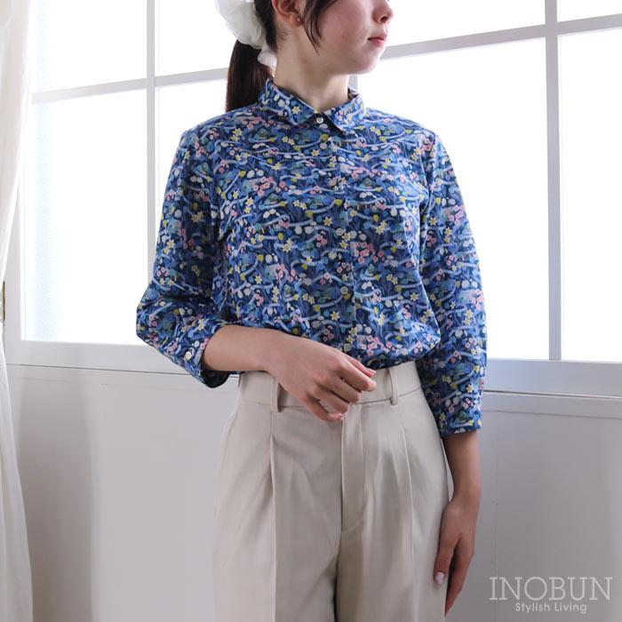 Parkes LIBERTY 角衿レギュラーシャツ ブラウス PARK POSY/25DU 7分袖 