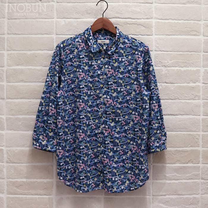 Parkes リバティ 角衿レギュラーシャツ ブラウス Mサイズ 7分袖 PARK POSY/25DU パーク・ポージー LIBERTY パークス |  | 03