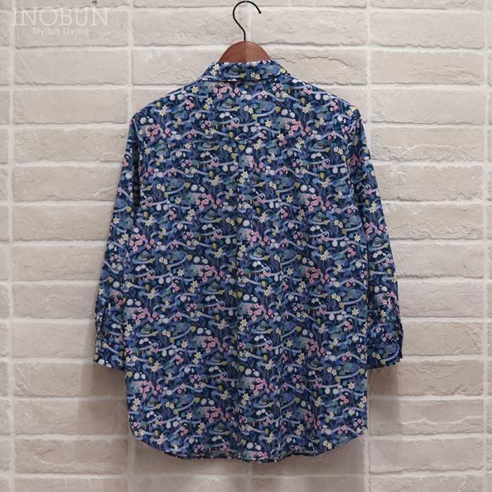 Parkes リバティ 角衿レギュラーシャツ ブラウス Mサイズ 7分袖 PARK POSY/25DU パーク・ポージー LIBERTY パークス |  | 04
