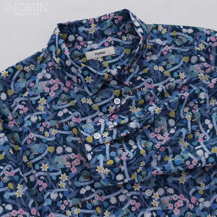 Parkes リバティ 角衿レギュラーシャツ ブラウス Mサイズ 7分袖 PARK POSY/25DU パーク・ポージー LIBERTY パークス |  | 07