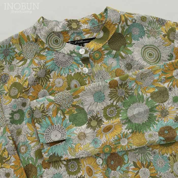 J.Sloane LIBERTY スタンドカラーAラインワンピース Sumall Susanna/AE 7分袖の画像