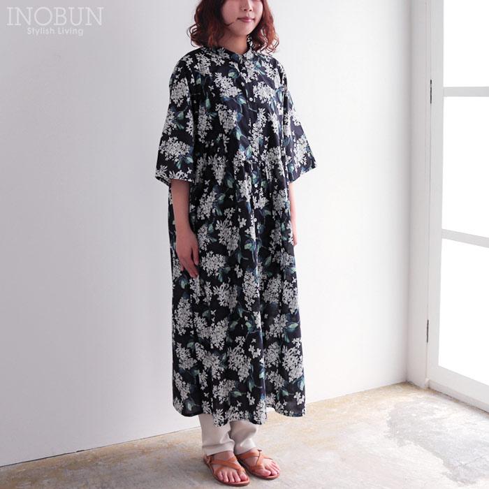 sosotto LIBERTY タナローン チビ衿ヨーク切替ギャザーワンピース 6分袖 Archive Lilacの画像