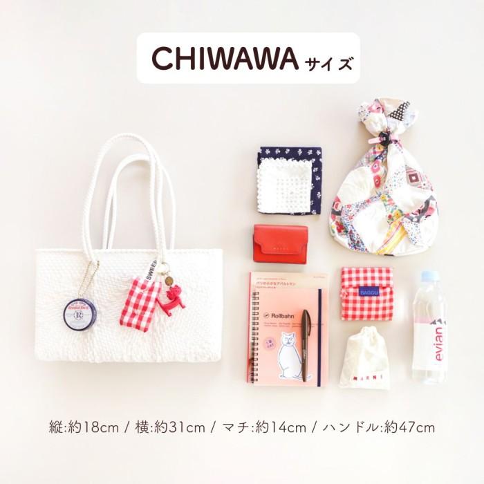 メルカドバッグ メルカド バッグ レトラ チワワ クリーム x ブラック TAPETE CHIWAWA STYLE タペテ Letra チャーム付き かごバッグ_8