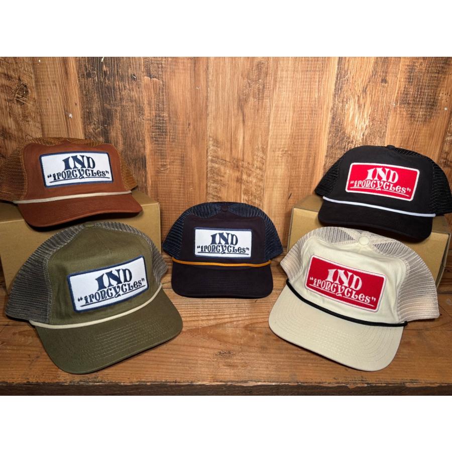 "IND ironcycLes" original ロゴワッペンメッシュキャップ | 